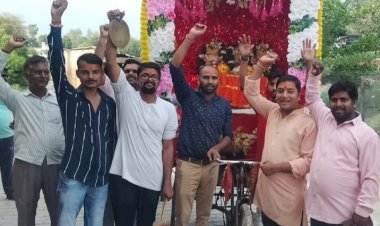 हिंदु युवा वाहिनी द्वारा नगर पंचायत बहादुरगंज में निकाली गई भगवान जगन्नाथ की रथयात्रा